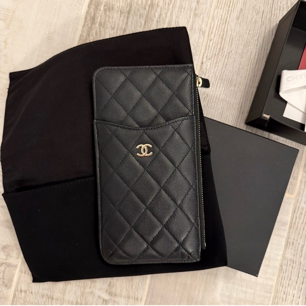CHANEL Quilted Black Wallet